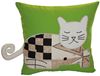 resm YASTIKMİNDER Koton Yeşil kutu kedi Formunda Aplikeli Dekoratif Yastık Kılıfı
