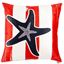 Resim YASTIKMINDER KETEN KOTON KIRMIZI LACIVERT YILDIZ DEKORATIF YASTIK KILIFI