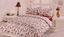 Resim Koton Kemik Renk Pembe Çiçekli Çift Kişilik Nevresim Takımı