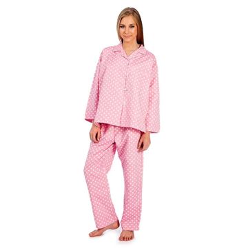 Resim Pembe Puantiye Koton Pijama