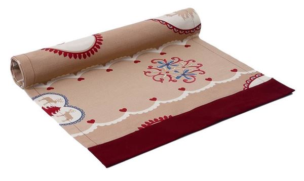 Koton Bordo Bej Kalp Desenli Runner resmi