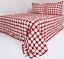 Resim YASTIKMİNDER KOTON KIRMIZI BEYAZ PUANTİYE 260X260 -2 YASTIK KILIFLI YATAK ÖRTÜ SETİ