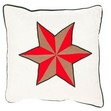 Resim Yastıkminder Koton Beyaz Kırmızı Yıldız Dekoratif Yastık