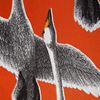 resm Koton Oranj Kuşlar Desenli Kare Masa Örtü