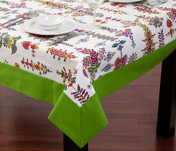 Resim Koton Yeşil Küçük Çiçekli Dikdörtgen Masa Örtüsü