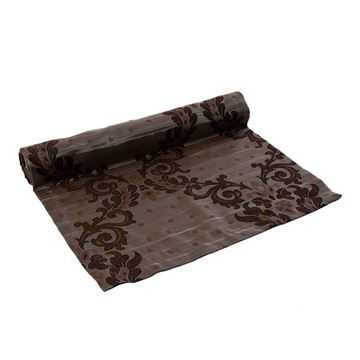 Resim Tafta Kahve Damask Osmanlı Kaftan Ottoman Puantiye Runner