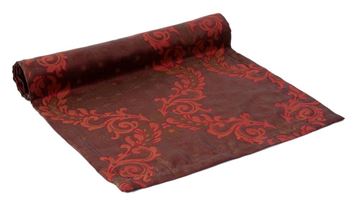 Resim Tafta Taba Bordo Damask Osmanlı Kaftan Ottoman Puantiye Runner