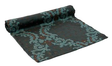 Resim Tafta Turkuaz Damask Osmanlı Kaftan Ottoman Puantiye Runner