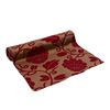 resm RUNNER MASA ÖRTÜ 140X45 cm TAFTA KUMAŞ BEJ KIRMIZI OTOMAN OSMANLI GÜL DESEN