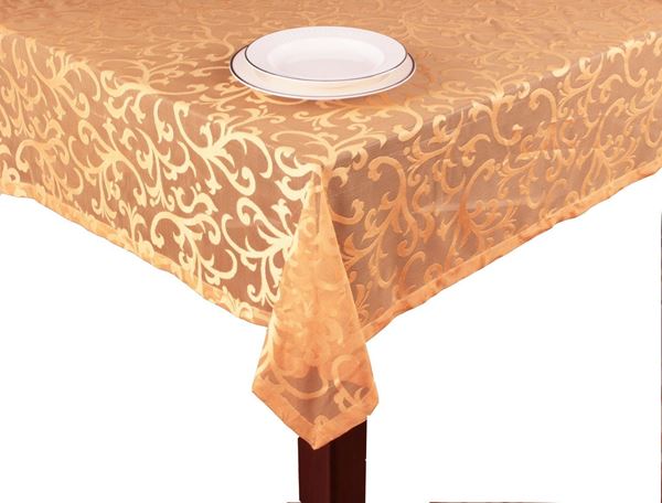 Polyester Oranj Dantel Kare Masa Örtü resmi