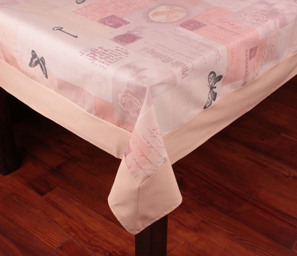 Koton Somon Pembe Yazılar Figürlü Kare Masa Örtü resmi