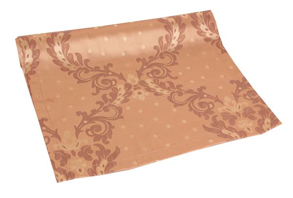 Tafta Kahve Bej Damask Osmanlı Kaftan Ottoman Puantiye Runner resmi