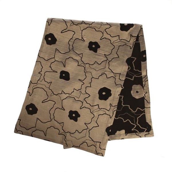 Tafta Siyah Haki Yonca Desen Osmanlı Kaftan Runner resmi
