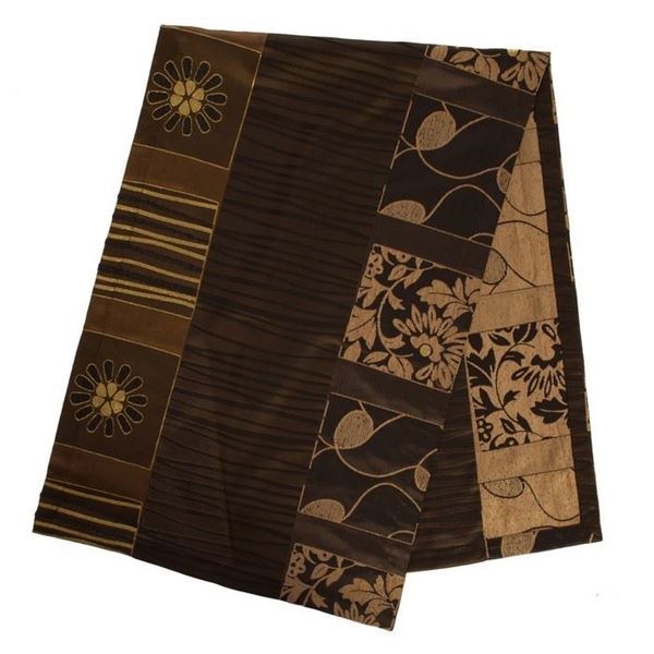 Tafta Kahve Bej Ottoman Osmanlı Broj Kaftan Runner resmi