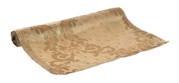 Tafta Haki Fıstık Damask Osmanlı Kaftan Ottoman Puantiye Runner resmi