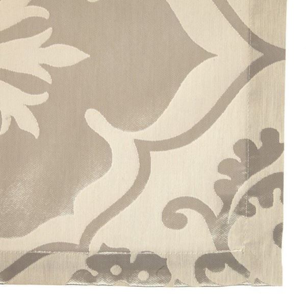 Tafta Ekru Gri Damask Desen Runner resmi