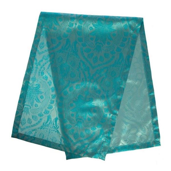 Tafta Turkuaz Ottaman Osmanlı Kaftan Miğfer Çiçeği Runner resmi