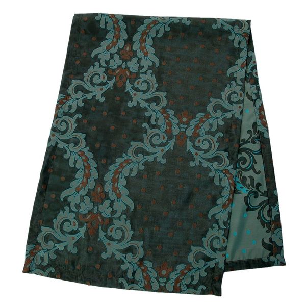 Tafta Turkuaz Damask Osmanlı Kaftan Ottoman Puantiye Runner resmi