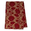 resm RUNNER MASA ÖRTÜ 140X45 cm TAFTA KUMAŞ BEJ KIRMIZI OTOMAN OSMANLI GÜL DESEN