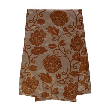 Resim RUNNER MASA ÖRTÜ 140X45 cm TAFTA KUMAŞ BEJ AÇIK KAHVE OTOMAN OSMANLI VİZON RENK GÜL DESEN