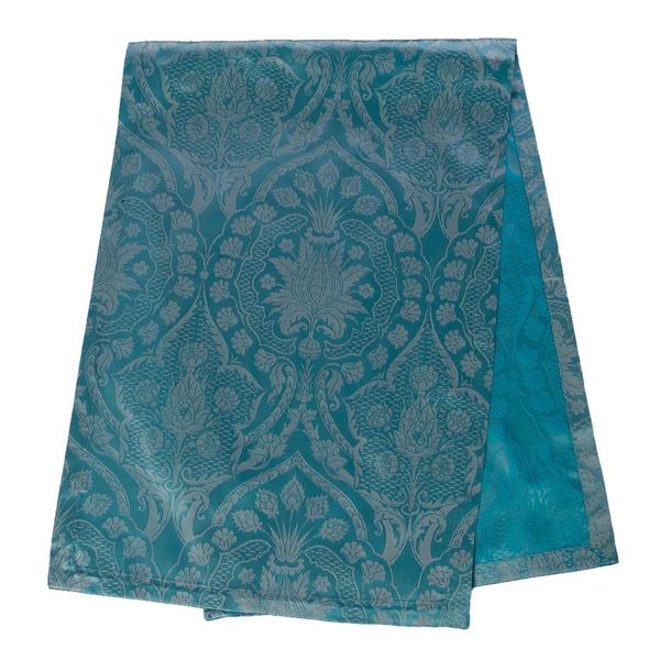 Tafta Turkuaz Ottaman Osmanlı Kaftan Miğfer Çiçeği Runner resmi