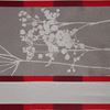 resm Tafta Gri Kırmızı Ottoman Yol Tüy Çiçeği Desen Runner