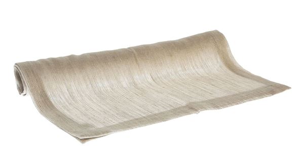 Keten Polyester Ekru Bej Parlak Doku Runner resmi