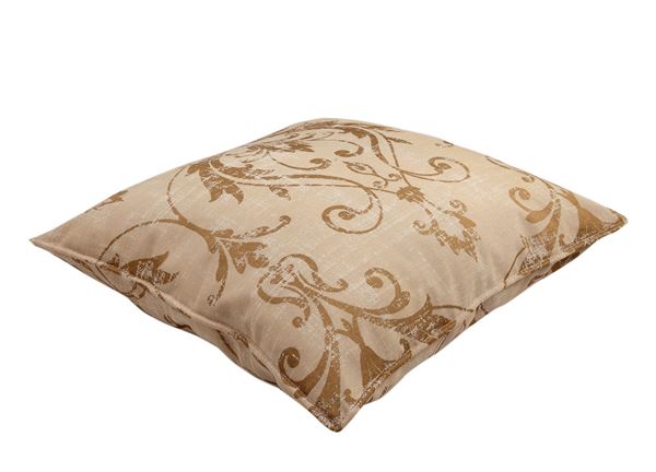 Yastıkminder Koton Sarı Bej Damask Desenli Çiçekler Dekoratif Yastık Kılıfı resmi