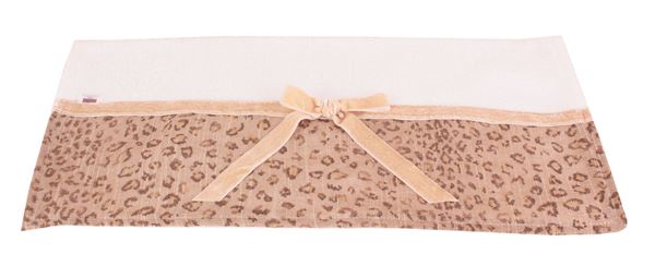 YASTIKMİNDER KOTON KETEN LEOPAR DESEN  APLİKE  EDİLMİŞ 55X100 HAVLU resmi