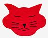 resm Koton Kedi Formunda Kırmızı Piko Nakışlı Amerkan Servis