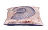resm Kadife Koton Lacivert Beyaz Deniz Kabuğu Figürlü Baskılı Dekoratif Yastık Kılıfı