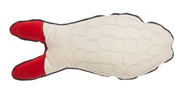 Resim Yastıkminder Koton Beyaz  Kuyruk Kırmızı Pul Nakışlı Balık Yastık