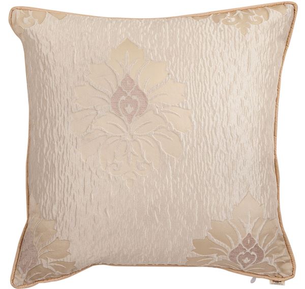 Tafta Ekru Damask Desen Dekoratif Yastık Kılıfı resmi