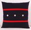 Resim YASTIKMINDER KOTON KOYU LACİVERT KIRMIZI ÇAPA BASKI DÜĞMELI YASTIK KIRLENT KILIFI