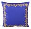 Resim KADİFE ŞÖNİL LACİVERT SARI ÇİÇEKLER DESEN BASKILI DEKORATİF YASTIKLAR KILIFI