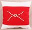 Resim YASTIKMINDER KOTON BEYAZ KIRMIZI KUŞ GÖZÜ GEMİCİ DÜĞÜMLÜ MARİNE DEKORATİF YASTIK KIRLENT KILIFI