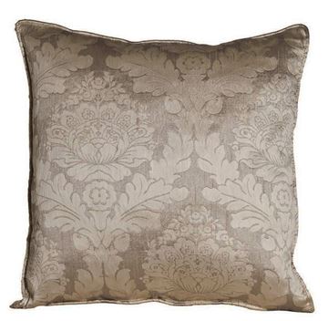 Resim Yastıkminder Tafta Ekru Vizon Damask Desen Dekoratif Yastık Kılıfı
