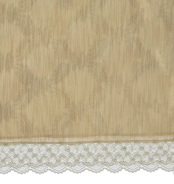 Tafta Ekru Damask Desen Fransız Dantel Farbelalı Runner resmi