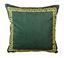 Resim KADİFE ŞÖNİL NEFTİYEŞİL SARI ZİGZAG DESEN BASKILI DEKORATİF YASTIKLAR