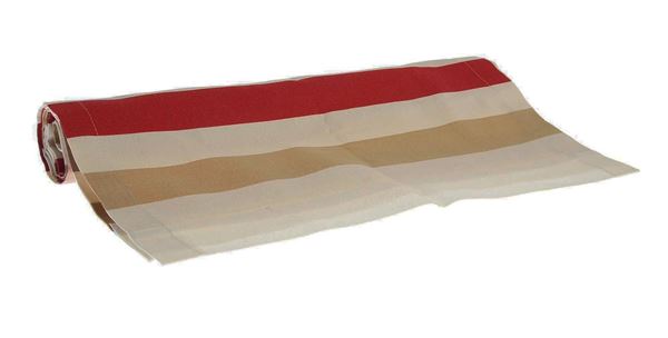 Polyester Ekru Kırmızı Bej Bordo Kırmızı Çizgili Runner Örtü resmi