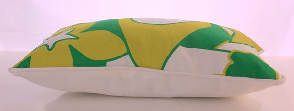 KOTON BEYAZ YEŞİL BÜYÜK DESEN DEKORATİF YASTIK KILIFI resmi
