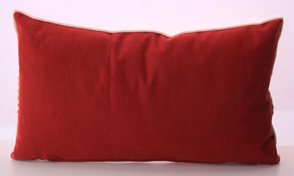 KOTON EKRU BORDO ÇİZGİLİ DEKORATİF YASTIK KILIFI resmi