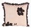 Resim YASTIKMINDER KOTON SIYAH KUM ÇIÇEKLER SAÇAK ÇERÇEVELİ DEKORATIF YASTIK KILIFI