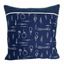 Resim YASTIKMİNDER KOTON LACİVERT HALAT İP BASKILI DEKORATİF YASTIK KILIFI
