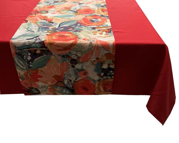 YASTIKMİNDER KOTON KIRMIZI 140X220 DİKDÖRTGEN MASA ÖRTÜ resmi