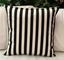 Resim YASTIKMİNDER KOTON SİYAH BEYAZ ÇİZGİLİ DEKORATİF KIRLENT YASTIK KILIFI