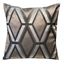 Resim KADİFE DOKUMA GRİ VİZON GEOMETRİK DESEN DEKORATİF YASTIK KILIFI