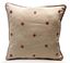 Resim Keten Kum Pembe Puantiye Nakışlı Dekoratif Yastık Kılıfı