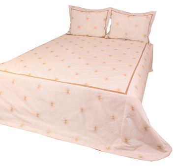 Resim YASTIKMİNDER TAFTA KREM GÜNEŞ NAKIŞLI 260X260 YATAK ÖRTÜ-50X70 -2 YASTIK KILIFLI 3 PARÇA YATAK ÖRTÜ SETİ