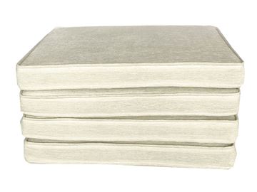 Resim YASTIKMİNDER ŞÖNİL KADİFE KREM RENK FİTİLLİ 53X46 CM 4 PARÇA 47X40 SANDALYE KOLTUK MİNDER SETİ
